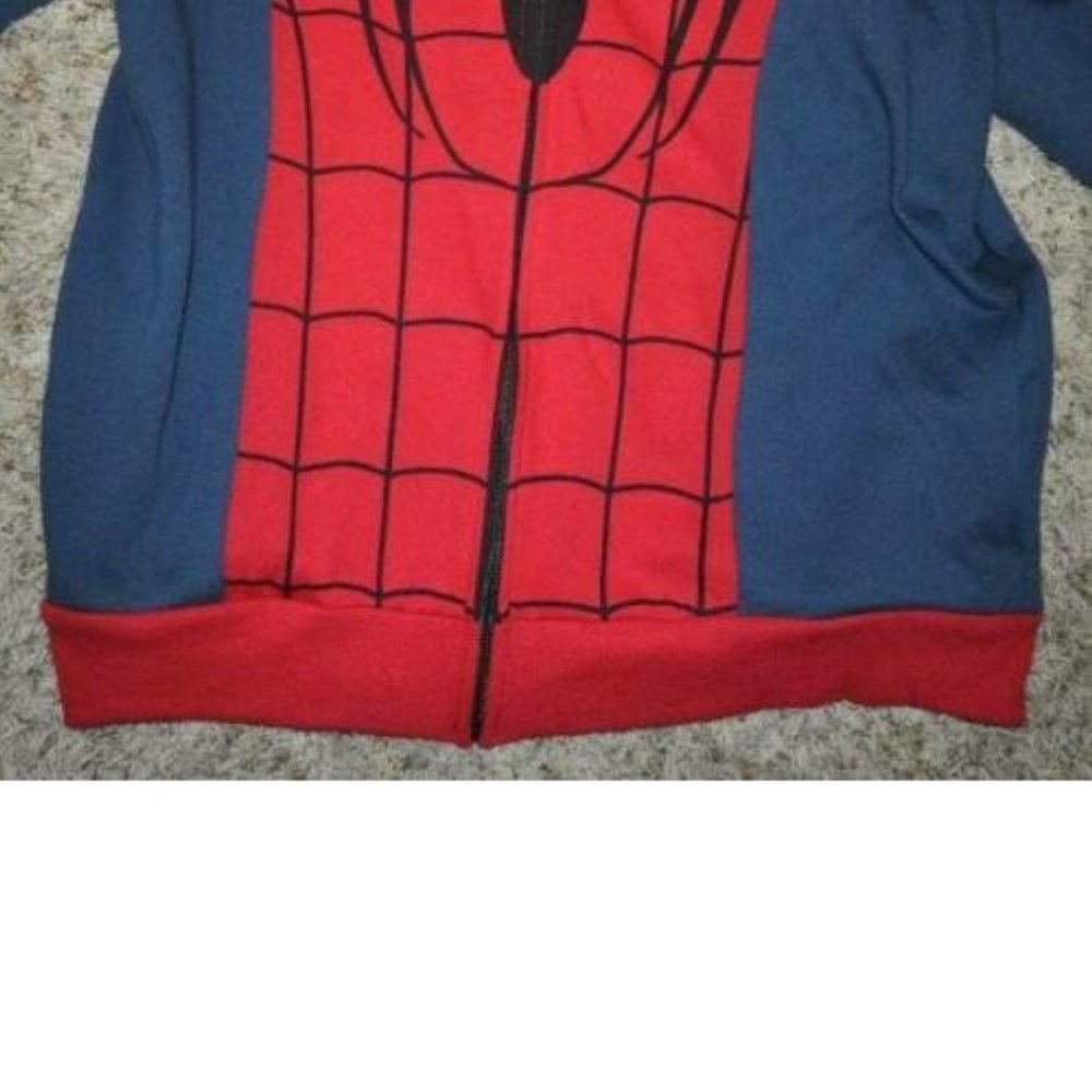 Spiderman Halloween Costume Hoodie Jacket 18/20 Red Long Sleeves Hooded Zip Up - Picture 4 of 5